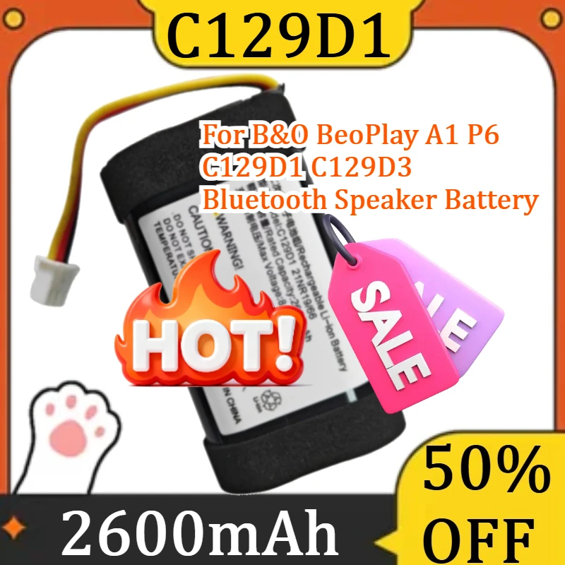 

For B&O BeoPlay A1 P6 C129D1 C129D3 Bluetooth Speaker Battery New C129D1 2600mAh High Quality Battery