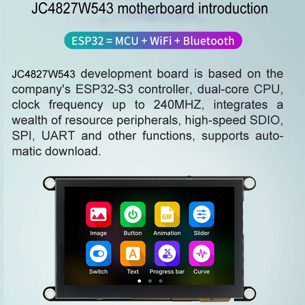 Guition ESP32-S3 8M PSRAM 4M FLASH 4.3 بوصة IPS 480*272 وحدة عرض LCD مع WIFI وبلوتوث