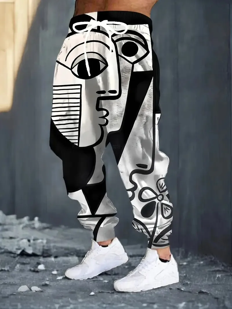

The new men's long pants for Spring and Autumn 2025 are comfortable soft casual roller skating and 3D printed street men's wear