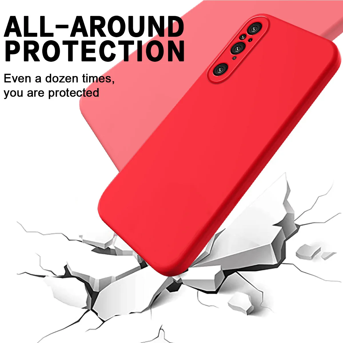 Liquid Silicone Full Protective Case for Sony Xperia 5 10 1 ii 1 10 5 IV iii Shell Soft Gel Rubber Matte Cover Shockproof Fundas