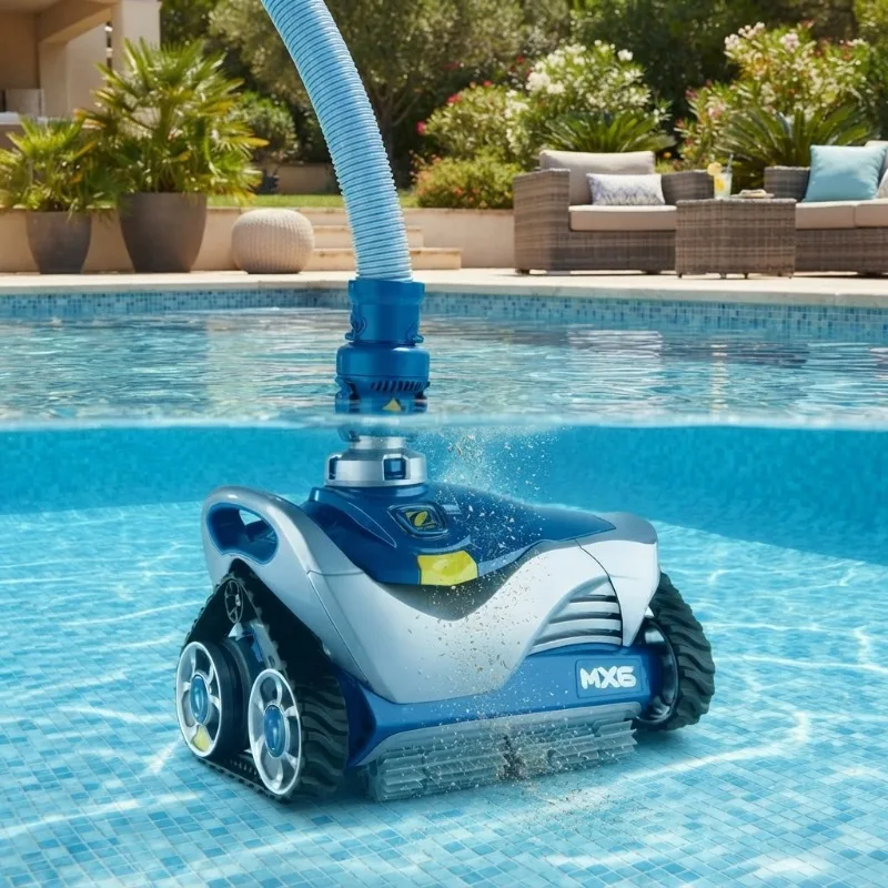 MX6 Suction-Side In-Ground Pool Cleaner with Zodiac Cyclonic Leaf Canister, Cyclonic Suction, X-Trax for Extreme Maneuverability
