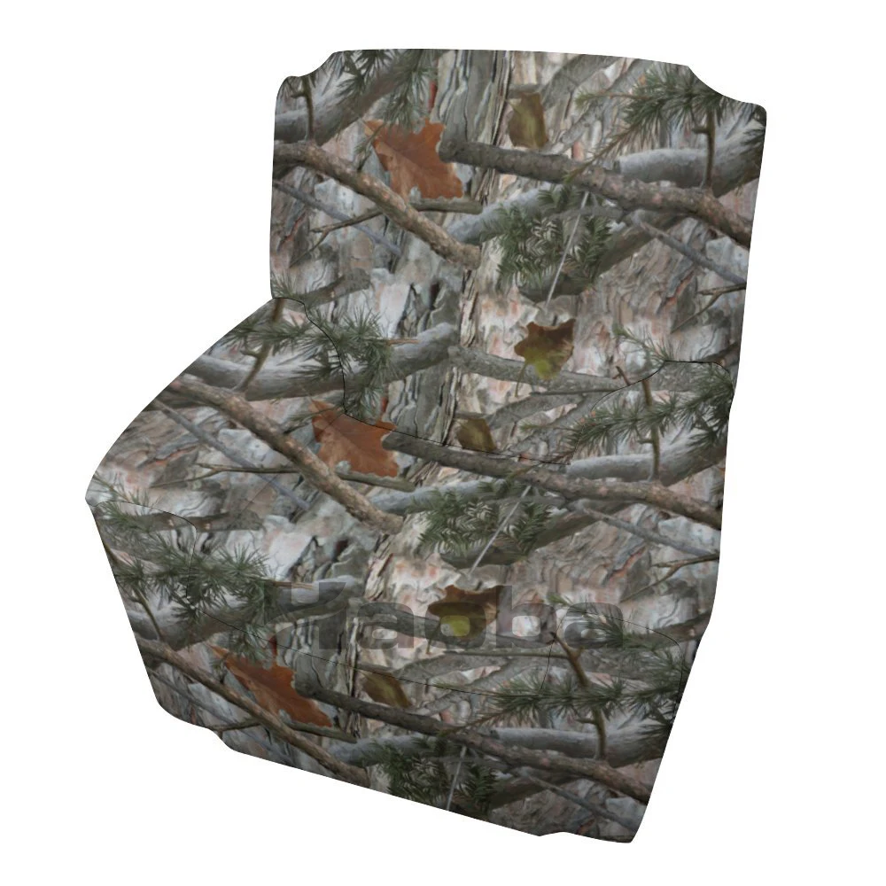 Outdoor Conifer Hunting Camouflage Couch Covers,Chair/Sofa Covers, Stretch,Printed,Armchair Slipcover,Separate Cushion Covers