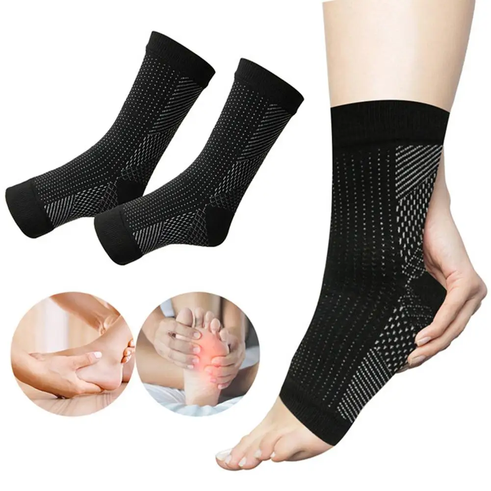 1 Pair Sweat-absorbing Breathable Elastic Heel Sock Sleeves Socks Neuropathy Socks Elastic Socks Heel Men's Pressure Socks E9R2