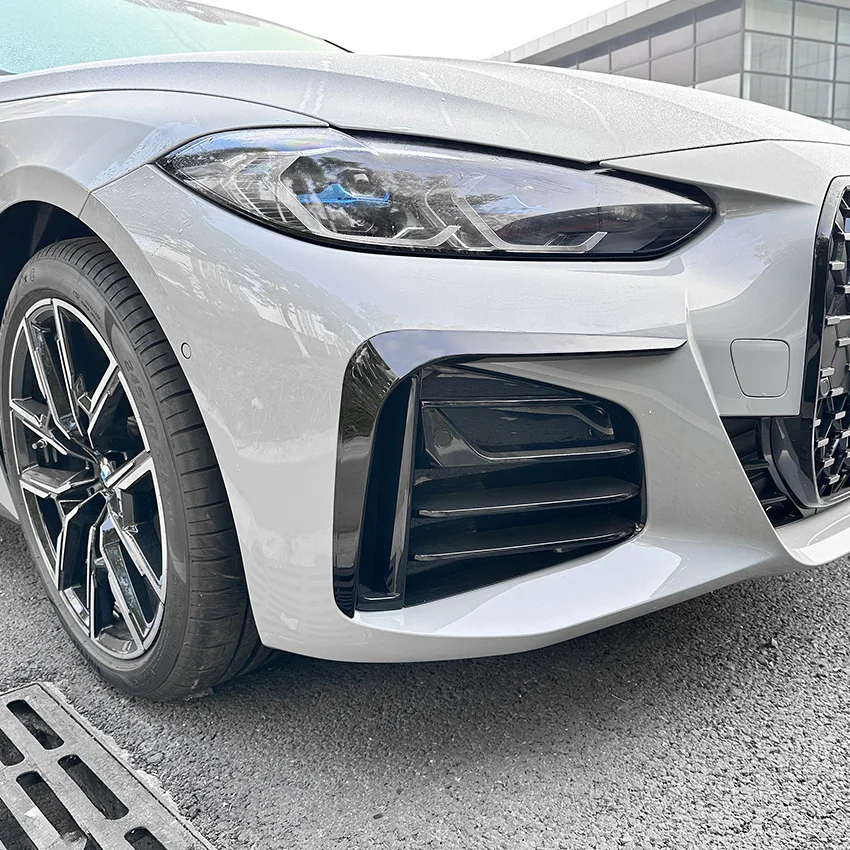 For BMW 4 Series G22 G26 420i 430i I4 M50 M Sport 2020-2025 Front Bumper Side Spoiler Fog Light Frames Cover Splitter Body Kit