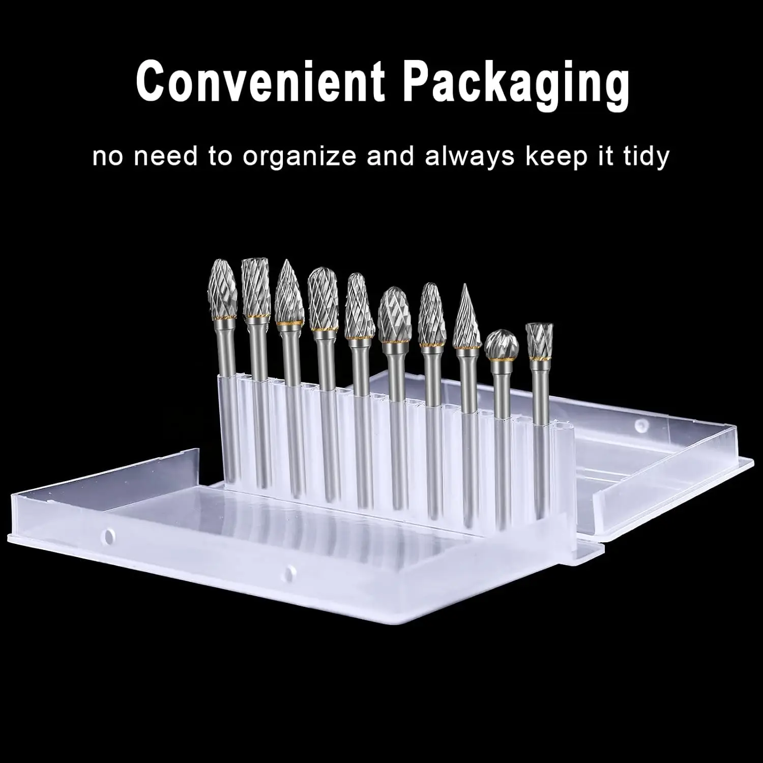 طقم لدغ من 10 كربيد متوافق مع طاحونة القوالب الدوارة dremal "Shank لطحن المعادن الخشبية