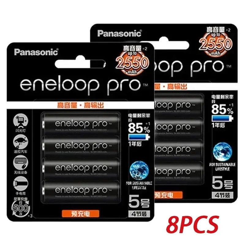 100% Panasonic Eneloop Originele Batterij Pro AA 2550mAh 1.2V NI-MH Camera Zaklamp Speelgoed Vooraf Opgeladen Oplaadbare Batterijen