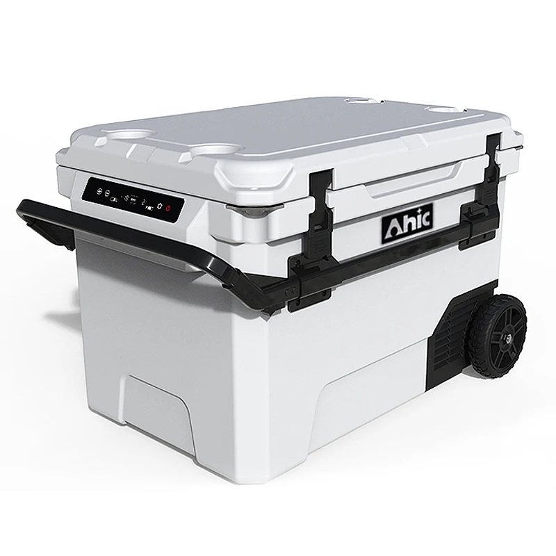 58QT Portable Freezer Cooler Box PE Insulated Waterproof Camping Compressor Refrigerator for Food Drink Travel RV Cooling