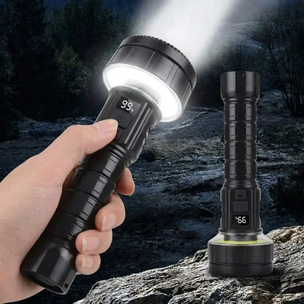 With Tripod Dual Side LED Flashlight Digital Display Side Light Ultra Bright LED Flashlight Long Range 10 Core