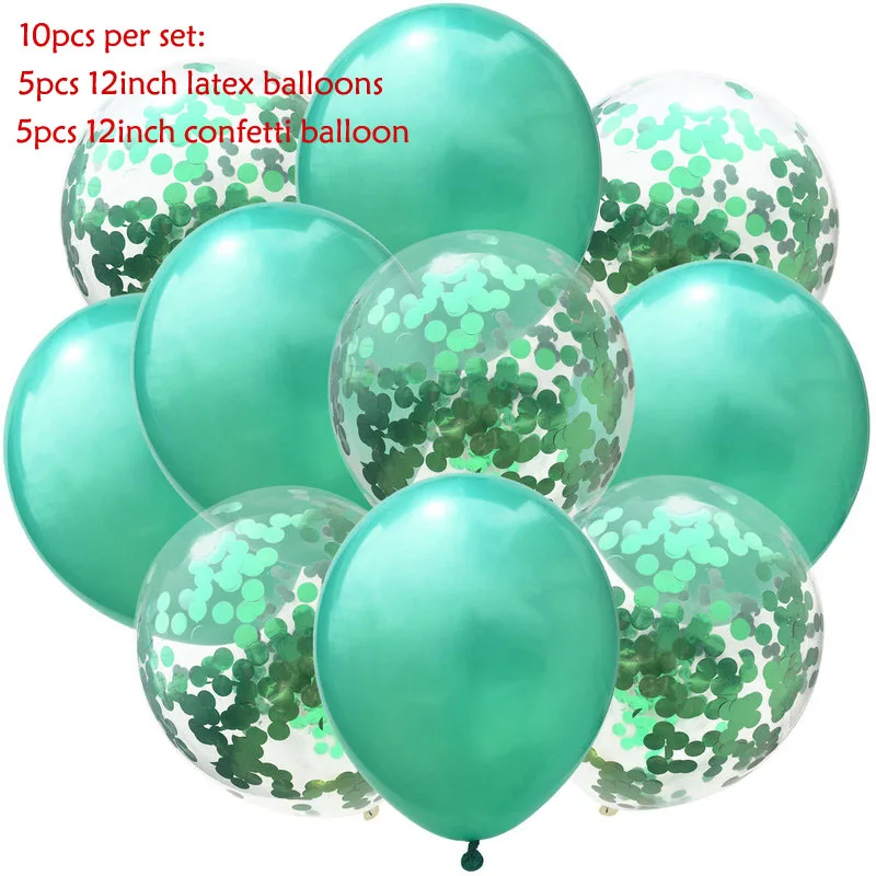 12inch 10pcs Mix Blue Rose Gold Confetti Latex Balloon colorful Wedding Birthday Party Decoration Clear Balloons image 6