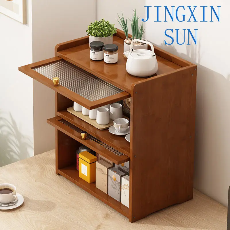 New Chinese side cabinet, locker, tea cabinet, antique storage cabinet, multi-layer kitchen locker, living room wine