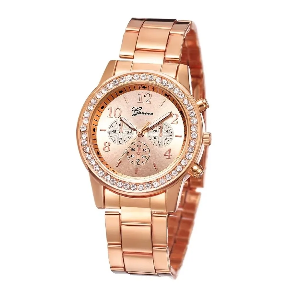 Stainless Steel Strap Women's Wristwatch Quartz Movement Simple Design Quartz Wristwatch Box Not Included Rhinestone Accent