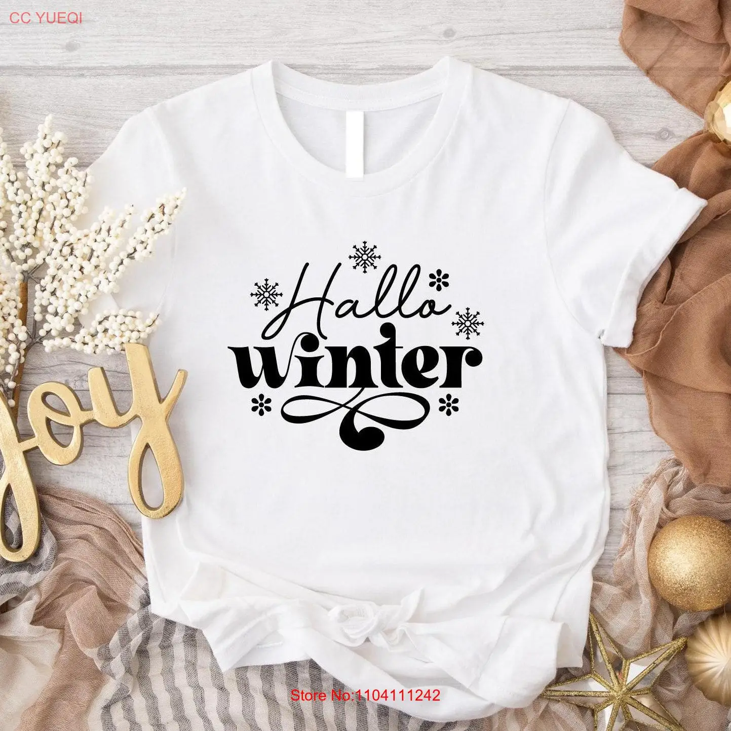 Hallo Winter T shirt German Season Funny Christmas Holiday Friend  long or short sleeves