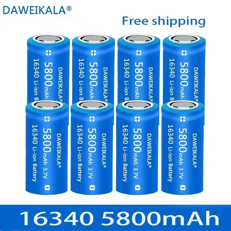 

2022NEW CR123A RCR 123 ICR 16340 Battery 5800mAh 3.7V Li-ion Rechargeable Battery For Arlo Security Camera L70