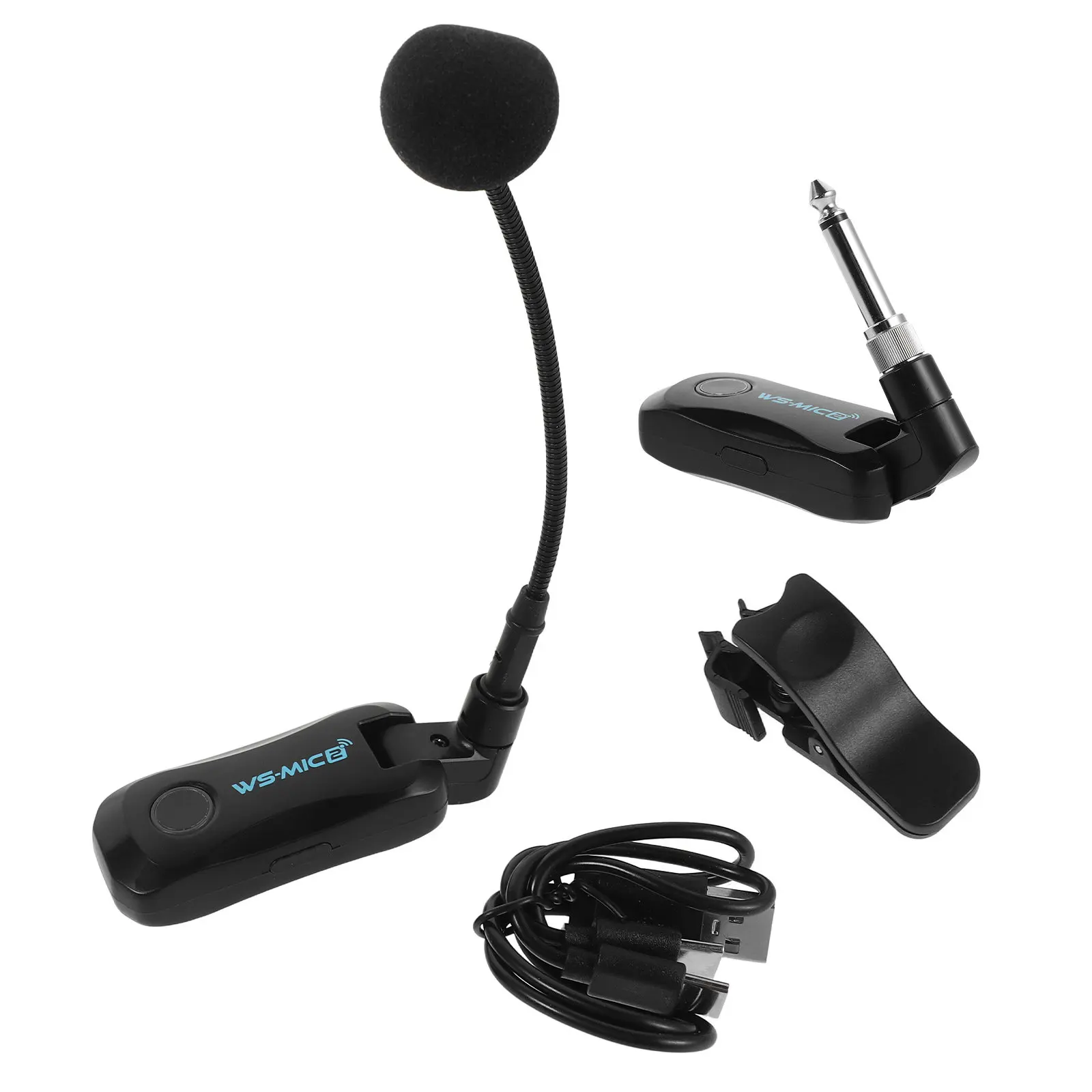 1Set Wireless Sax Clip-on Instrument Microphone for Saxophone Erhu Violin Stage Rehearsal Recording Outdoor Concert Wireless Mic view 3