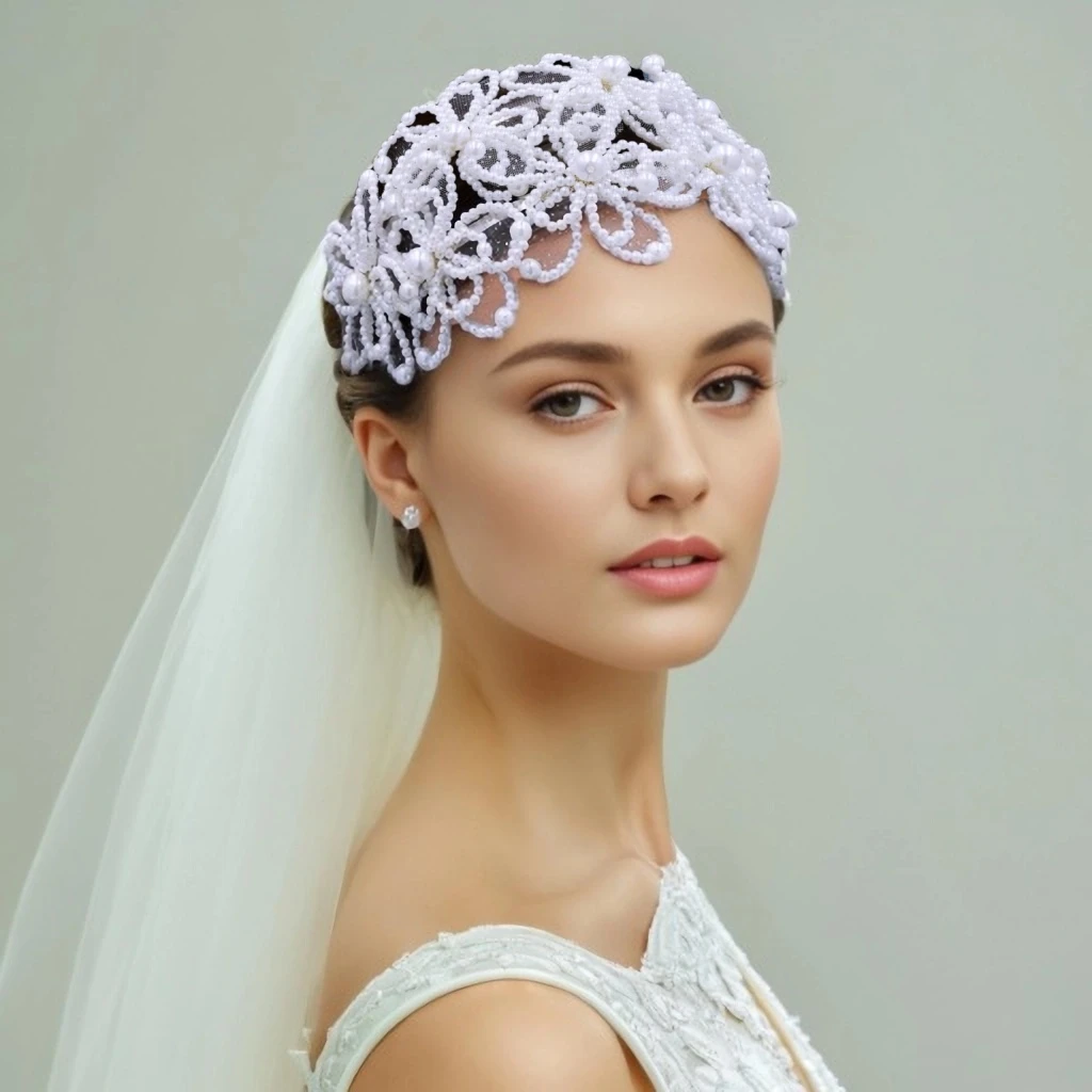 Joyería para la cabeza de boda, diadema de perlas blancas, Tiara de novia de lujo, accesorios para despedida de soltera, decoración para el cabello nupcial, HP695