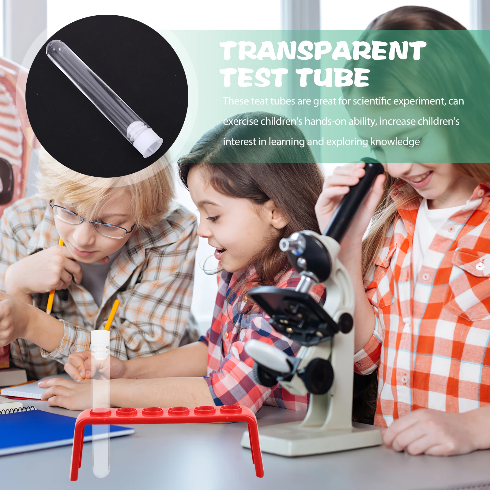 

50 Pcs Test Tube Vial Tubes Top with Rack Candy Bulk Containers Lotion Bottle Disposable