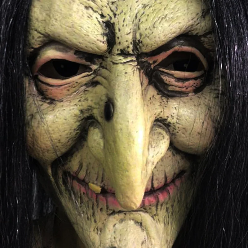 Le Cool Halloween , funny and scary old lady latex witch hat mask - view 4
