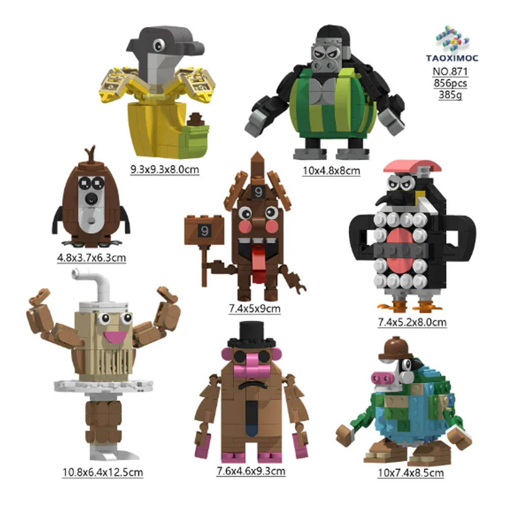 MOC Italienische Gehirnrot Tier AI Bausteine Tung Tung Sahur Abstrakte Schlacht Mecha Holz Stick Mann Spielzeug Schreibtisch Dekoration