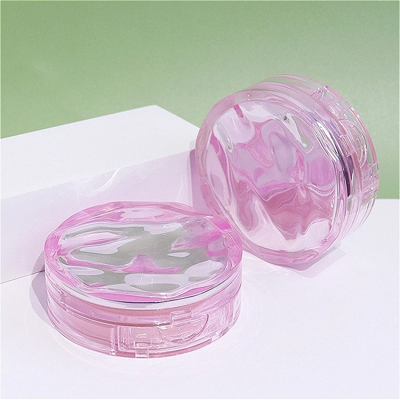 

12g Transparent Cushion Compact with Sponge Puff, Snap Closure Empty Case for BB Cream & Foundation
