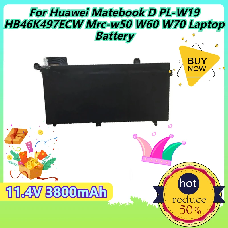 

11.4V 3800mAh For Huawei Matebook D PL-W19 HB46K497ECW Mrc-w50 W60 W70 Laptop Battery
