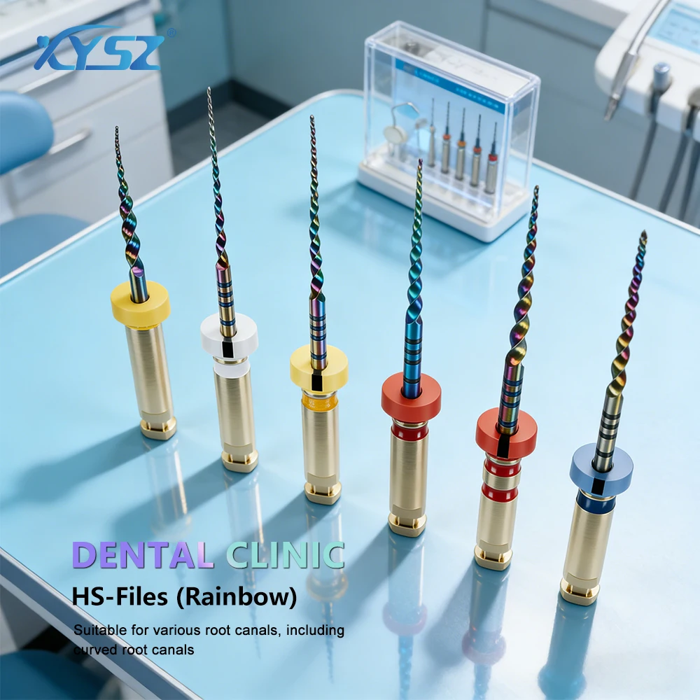 

XYSZ 6Pcs/Box Capsule Form Dental Rainbow HS-Files Heat Treated NiTi Root Canal Files Autoclavable Endodontic Rotary Files