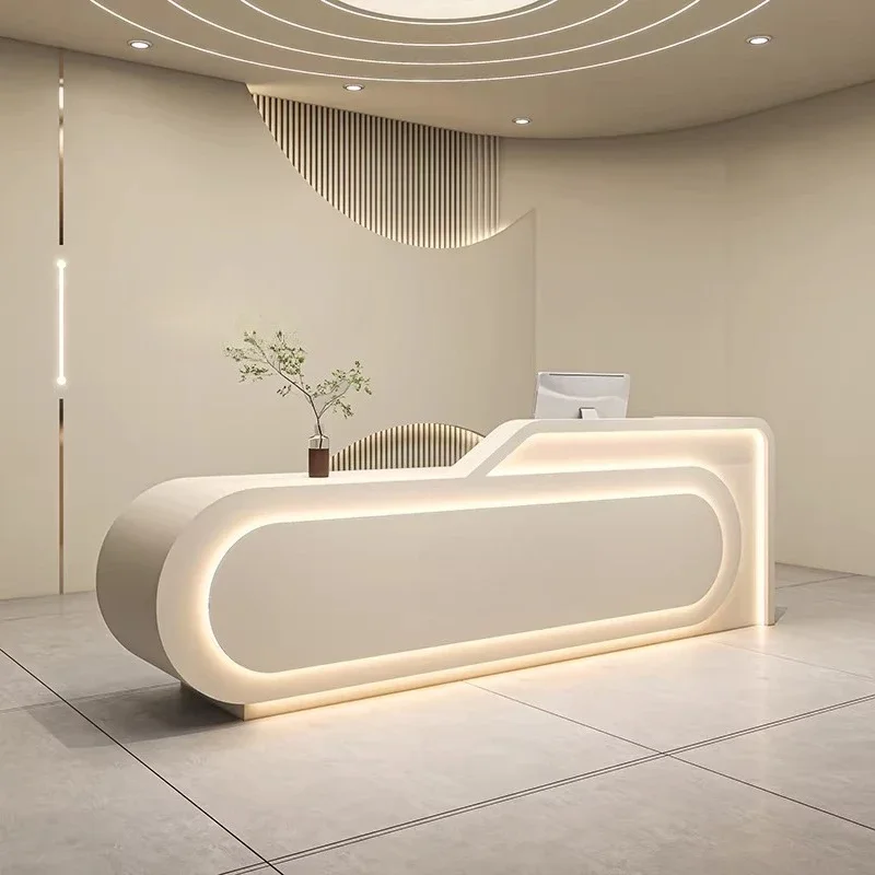 Standing Pharmacy Reception Desk Supermarket Cashier Counter Reception Desk Business Table Lada Recepcja Modern Furniture