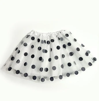 Girls Polka Dot Tulle Tutu Skirt 5 Children's Girls Mesh TUTU Skirt Length 30cm with Lining Polka Dot Mesh Skirt for Dance Party Dress Up 5