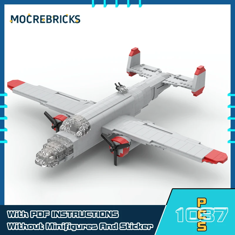 

﻿ Multi-purpose Fighter B-25 Mitchell 1:48 Scale Building Blocks Air Force Combat Weapons Model Creative Bricks Desktop Toys Gi