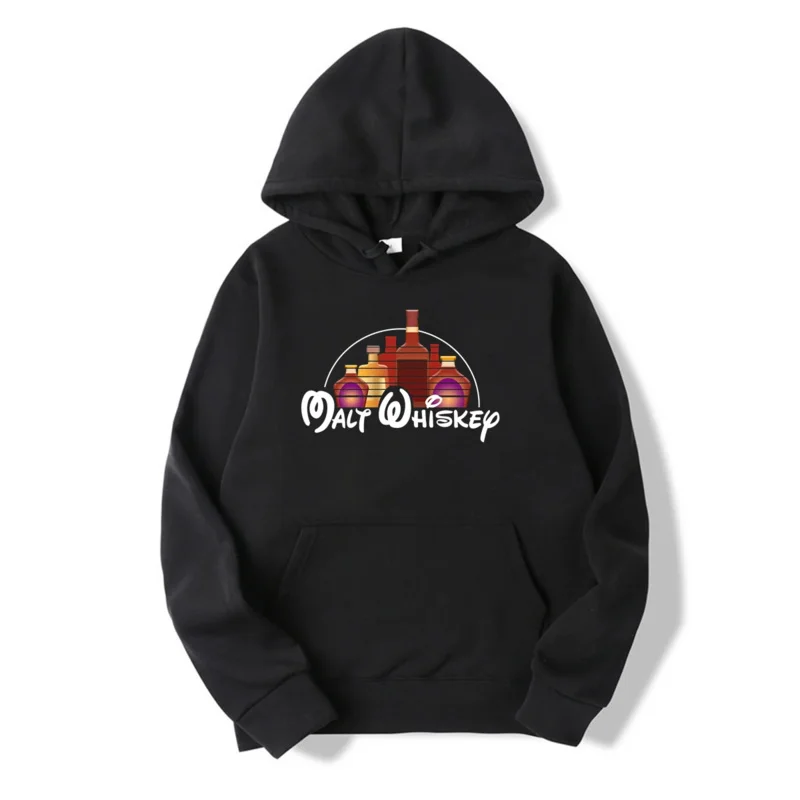 

Cartoon Hoodie for Men and Women, Cotton Sweater with Malt Whiskey Print, Y2k, Long Sleeve, Unisex, Winter, M-5XL