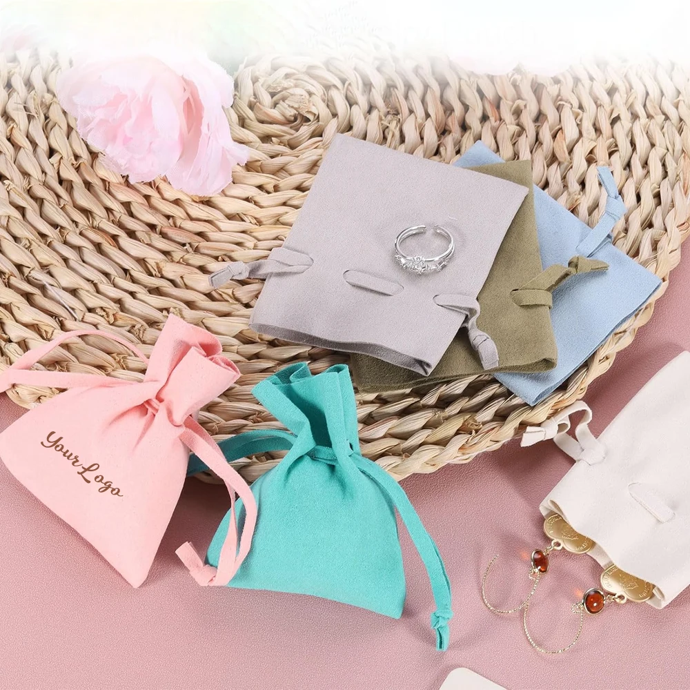 

100 шт. мешочек для ювелирных изделий из микрофибры 2,7x3,15 дюймов, мини-упаковка для ювелирных изделий, сумки на шнурке, ожерелье, серьги, браслет, органайзер, мешок