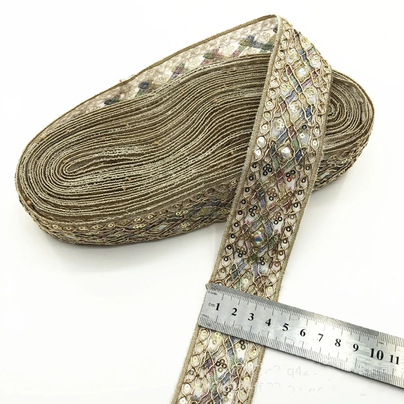 1 Yards Ethnic Style Retro Embroidery Flower Ribbon Garment DIY Ribbon Lace Accessories