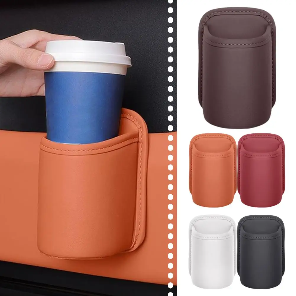 

Car Door Cup Holder Leather Automotive Drink Rack Storage Auto Cup Bin Universal Organizer Car Back Accessories Seat Holder C0H9