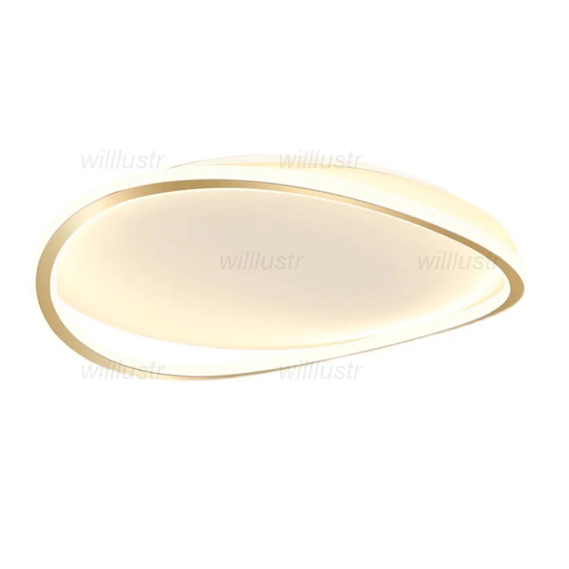 Silica Gel Ceiling Lamp Curved Metal Platfond Light Luxury Hotel Cafe Living Dining Bedroom Creative Round LED Lighting