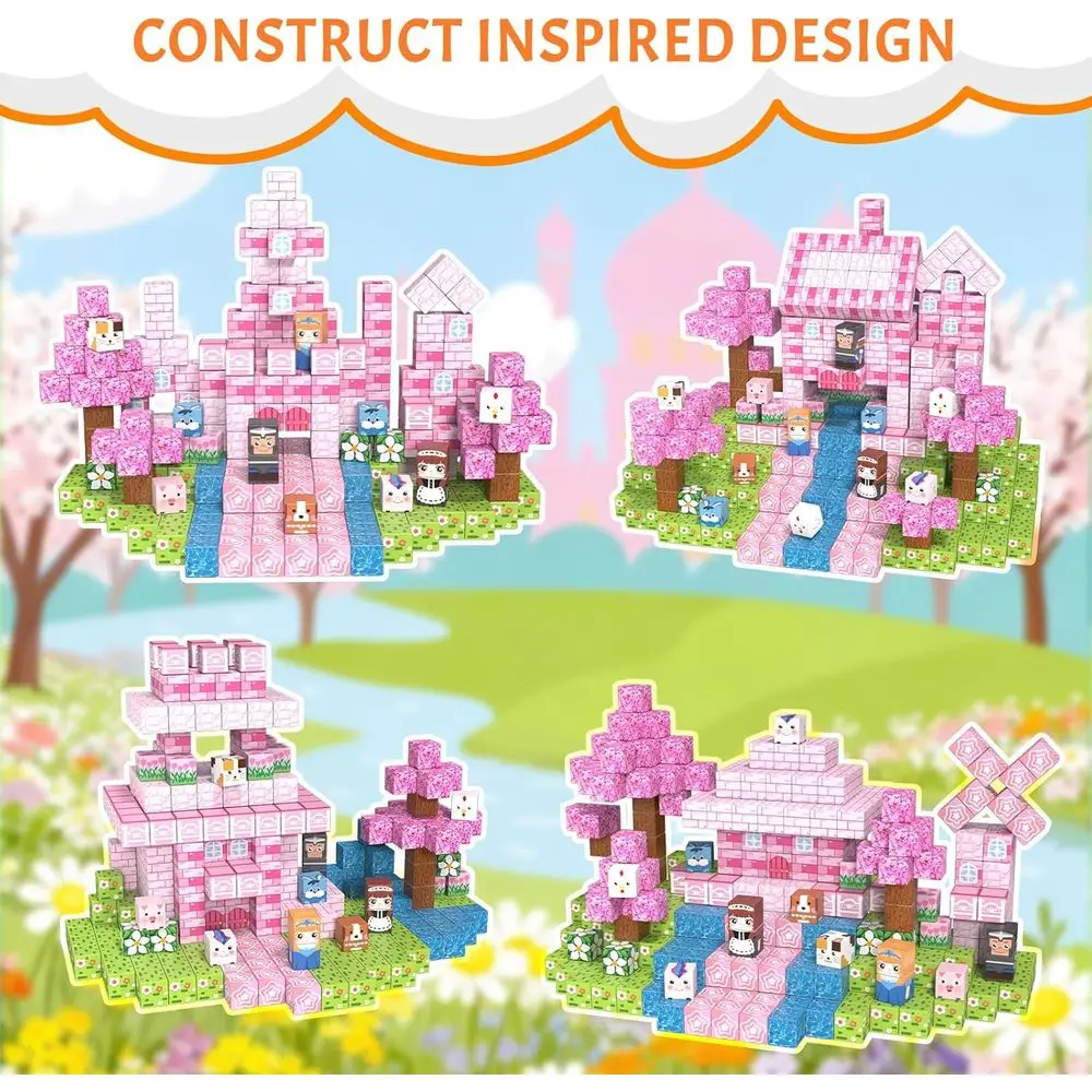 Ensemble de 300 cubes de construction magnétiques, jouets éducatifs STEM pour enfants, jeu sensoriel d'inspiration Montessori pour les 3 à 12 ans