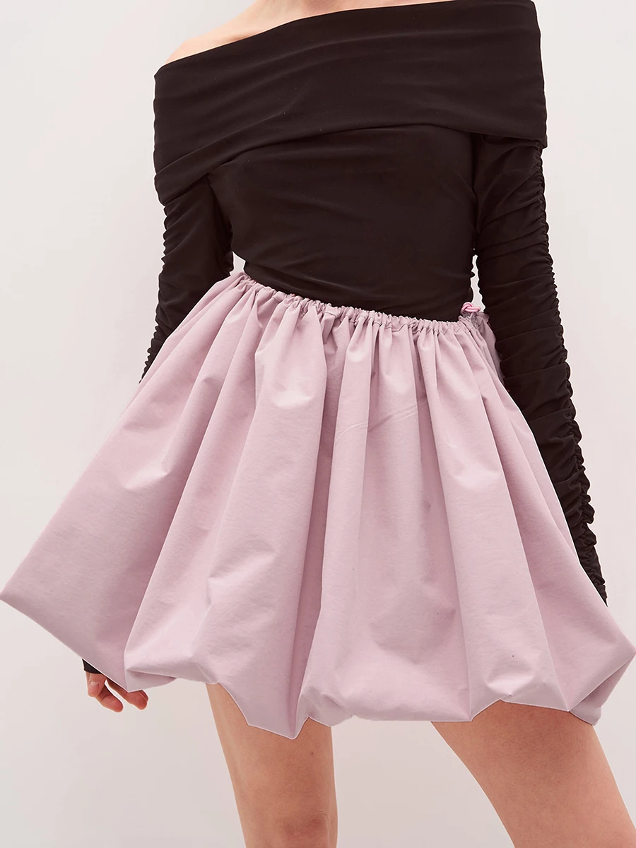 

Women's Puff Mini Skirts Y2K Lantern Skirt Casual Loose Fitting Elastic Waist Solid Color Short Puffball Skirt Balloon Skirt