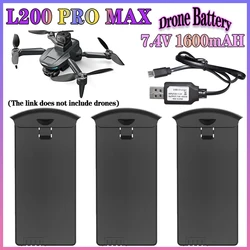 L200 PRO MAX droni batteria 7.4V 1600mAH caricabatteria al litio originale set RC Quadcopter batteria pezzi di ricambio batterie Drone