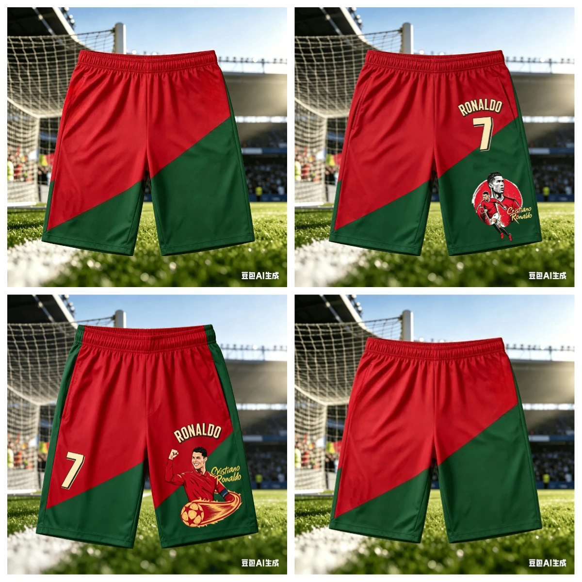 Rei do Futebol Cristiano Ronaldo Nº. 7 Shorts Lendários! Calças Esportivas e Casuais Indispensáveis para Fãs Adultos e Crianças