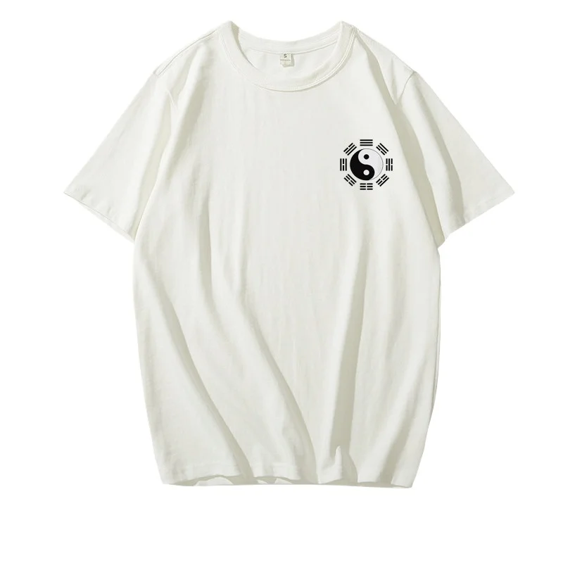 

2025 New 2025 New Chinese Style Tai Chi Good Blessing T-shirt Breathable Trend Fashion Shirts Men Clothing