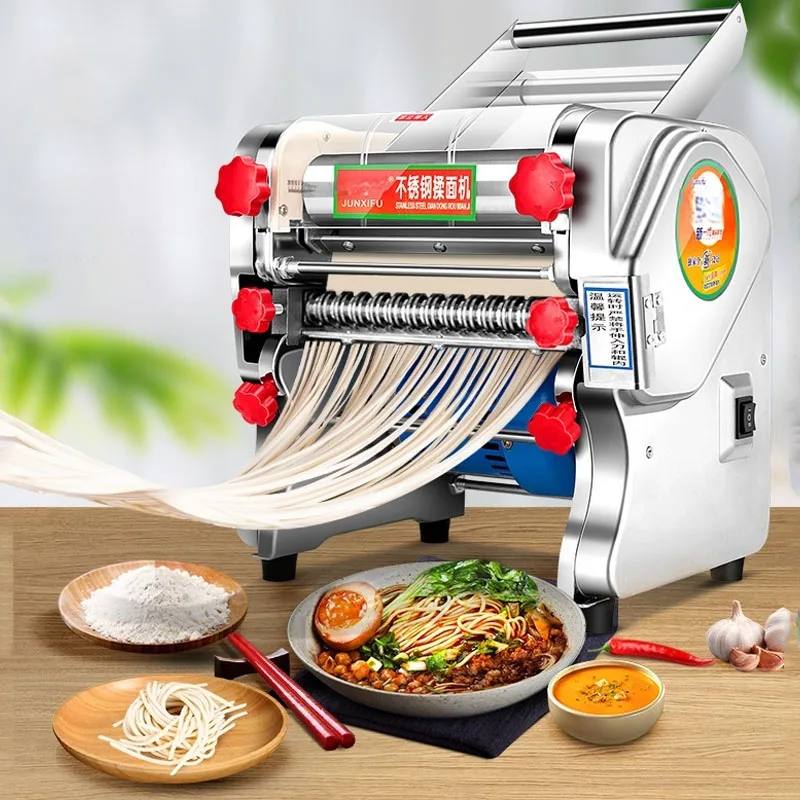 Electric Household Pasta Maker Automatic Noodle Making Machine Dough Pressing Spaghetti Making 2-in-1 Stainless Steel