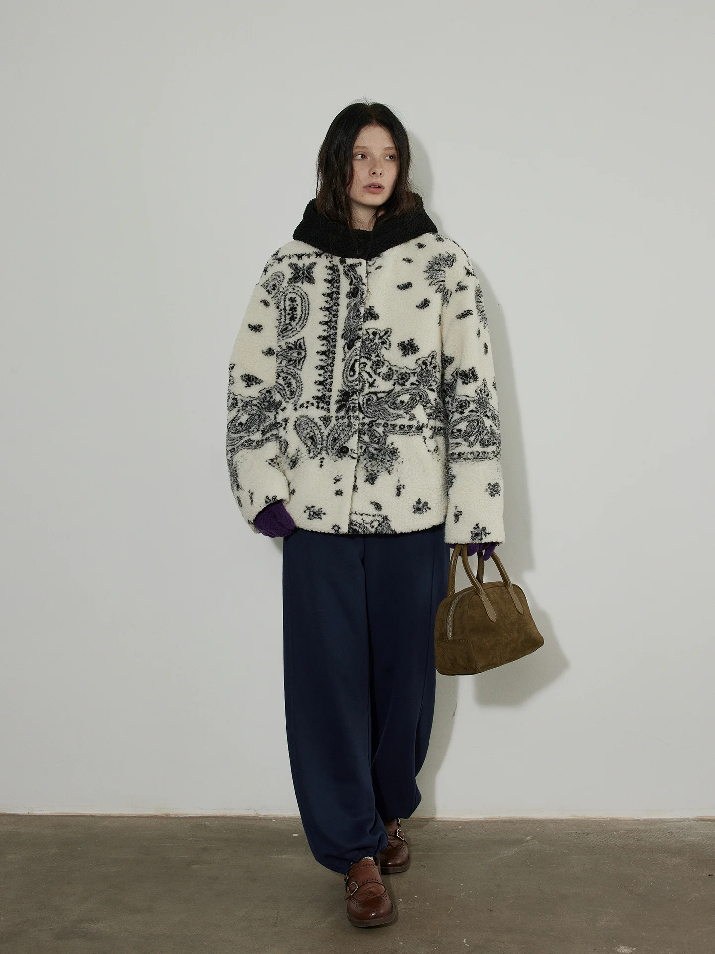 

Lofi Choose Women's Lofthly Thiened ort Jaet with Hat eepskin Coat Loose Fit Warm Top for Winter Commute Sle