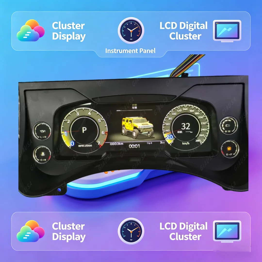 RHD LHD Für Hummer H2 2003~2009 Tachometer Auto LCD Cluster Instrumententafel Multimedia-Player Armaturenbrett Modifikation Autoradio
