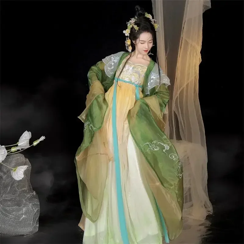 ชุดจีน Hanfu ชุดเดรสสำหรับผู้หญิงชุดปาร์ตี้วันเกิดชุดคอสเพลย์ผู้หญิงนางฟ้าเทศกาลโบราณชุดการแสดงสำหรับผู้หญิง