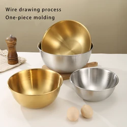 17cm Stainless Steel Gold And Silver Salad Bowl with scale Rice Noodles Lamian Noodles Bowl Kitchen Tableware Food Container