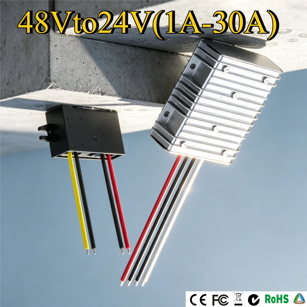 48V to 24V 1A to 30A Step Down Buck Power Converter Voltage Stabilizer 48 Volt to 24 Volt Regulator Truck Transformer CE