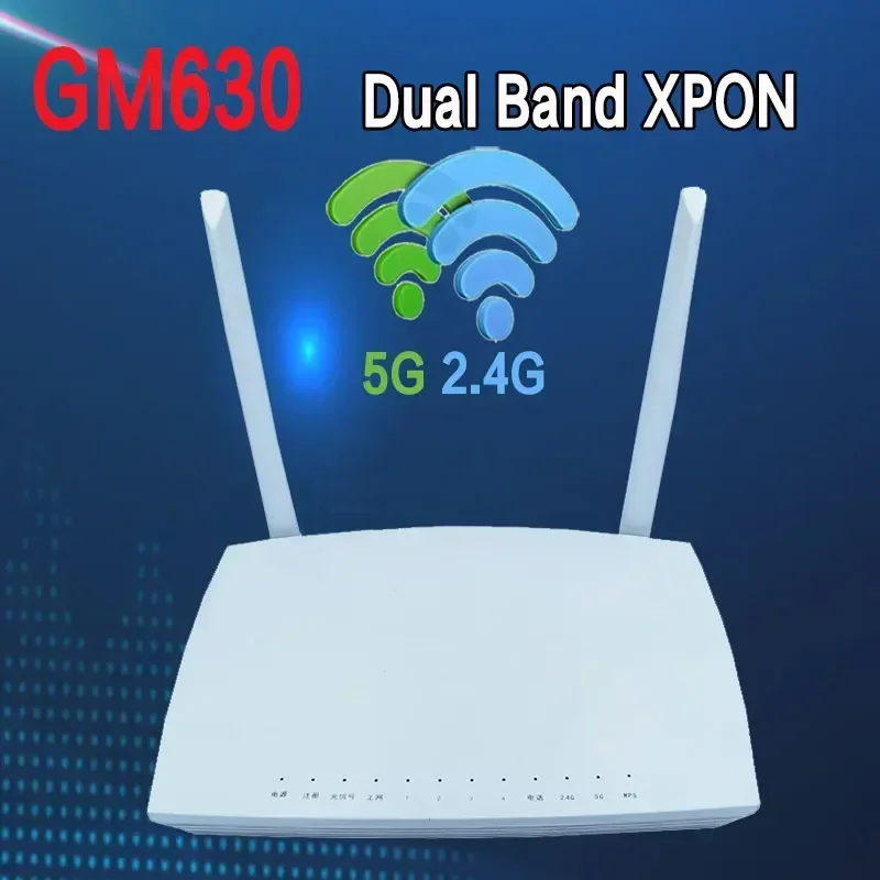 XPON Gpon EPON onu ont GM630 dual band 1GE+3FE WLAN+2.4g&5g WIFI EPON ONT  English version Optical network terminal