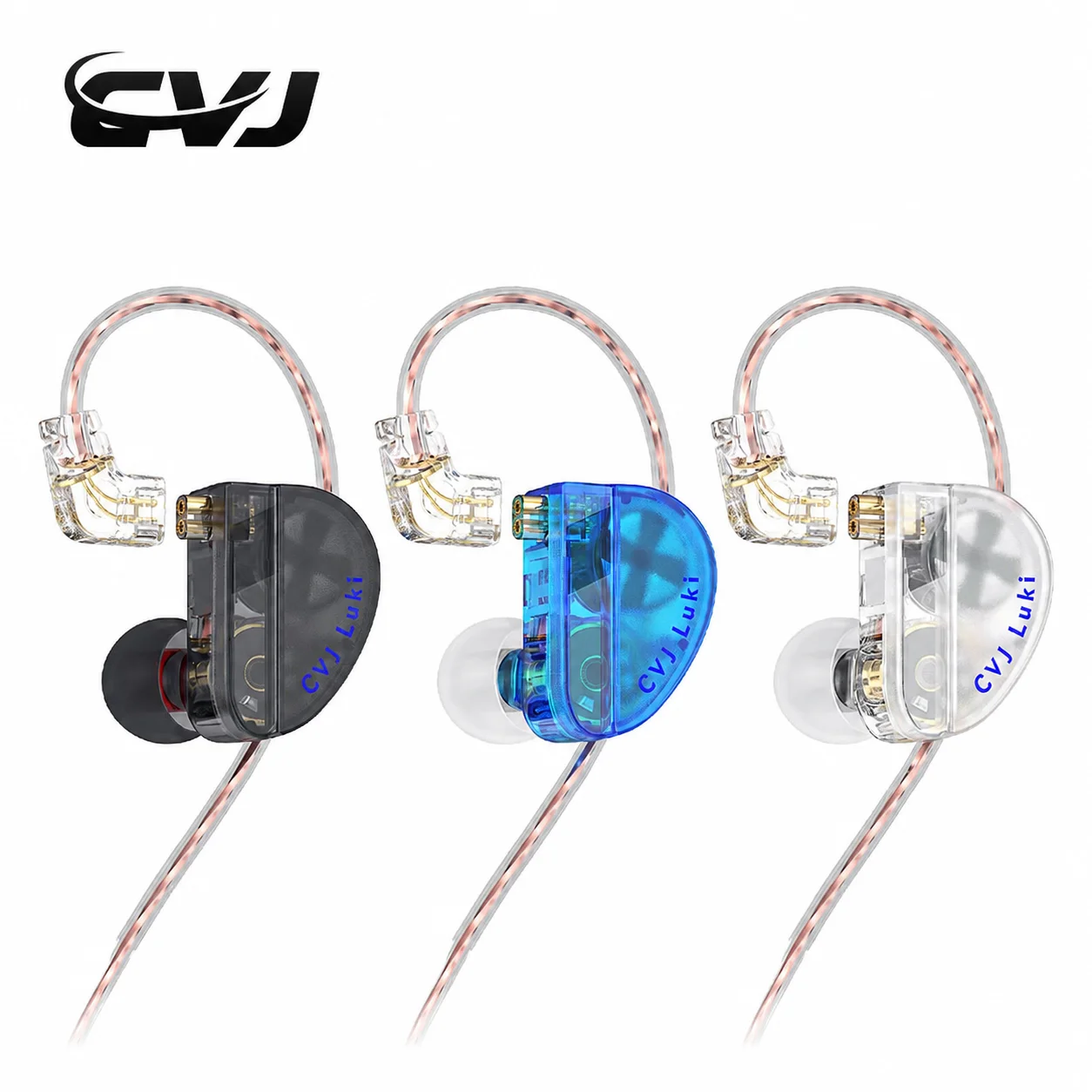 CVJ Luki In-Ear Earphones 1DD+1Vibration Unit Dual Unit With Mic Cable Three Pairs of Earplugs For Gaming and Music