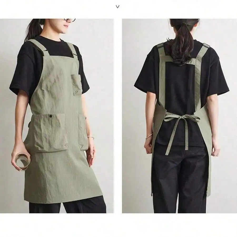 

1pc Korean Style Tool Apron, Water-Resistant With Front & Back Pockets, Reversible Vest-Style Apron, Suitable For Outdoor Barbecue, Salon, Coffee Shop, Hotel, Catering, Painting Scenes And Home Kitchen, Unisex