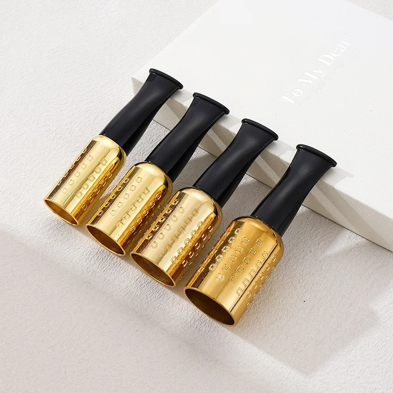 Brass Cigar Mouthpiece Portable Filter Cigar Tip Accessory Multi-Size Ring Gauge Adaptable Metal Cigar Mouth Tip