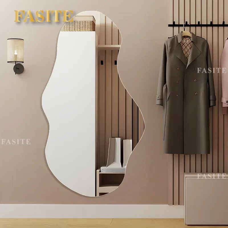 For Full Length Mirror Irregular Cloud Shaped Borderless Wall Mounted Glass Decorative Mirror for Bathroom Living Room Home