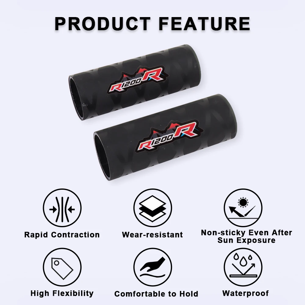 Non-slip Heat Shrinkable Handlebar Grips Cover For BMW R1200R R1200 1200R R 1200 R 2008-2019 Motorcycle Grip Gloves Accessories